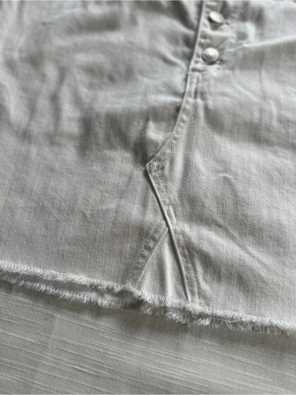 MADEWELL Button-Front White Denim Miniskirt | 30